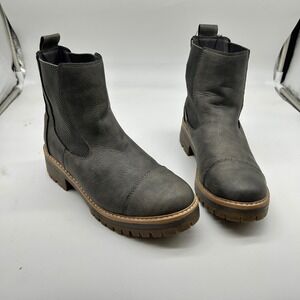 Buckle Brooklyn Gray Faux Leather Chelsea Boots Women's Size 6